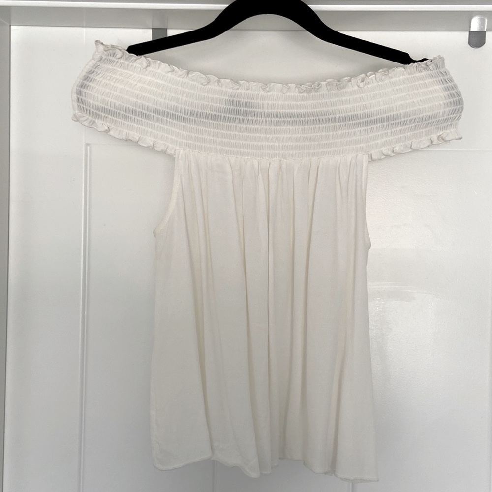 NWOT Forever 21 Cropped Elastic Off Shoulder Top | Size L - Picture 4 of 6